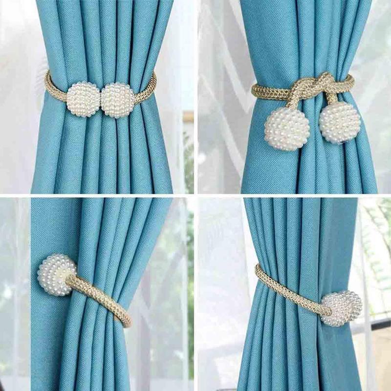 Magnetic Pearl Curtain Tiebacks - LuxeHome Decor