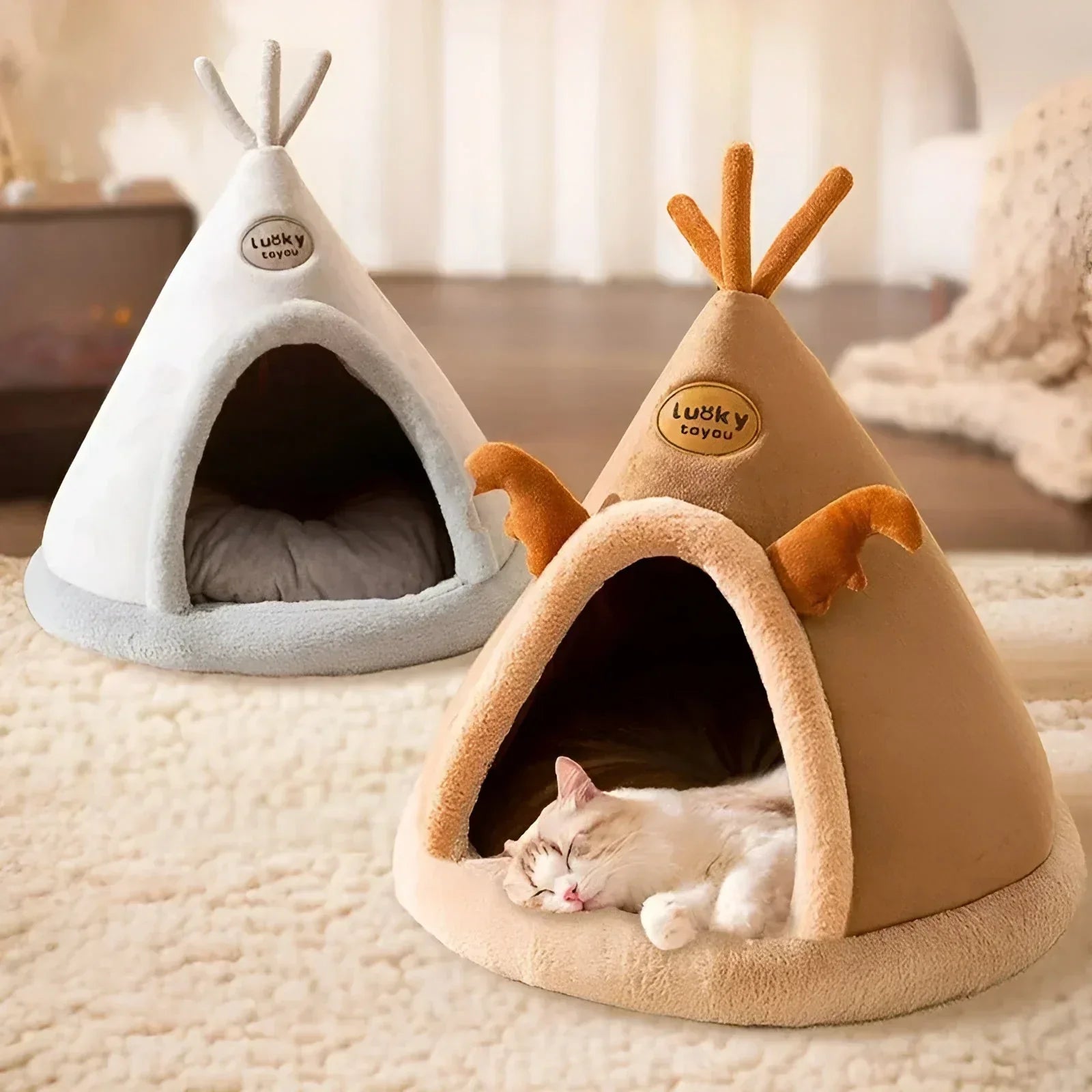 Cuddly Cave Pet Teepee - Cozy Haven for Small Dogs & Cats
