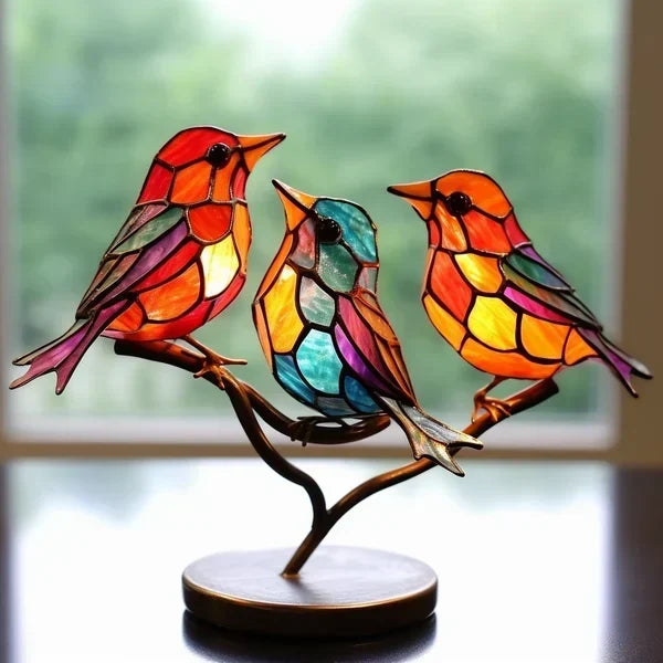 Stained Glass Bird Figurines - Artisano Creations