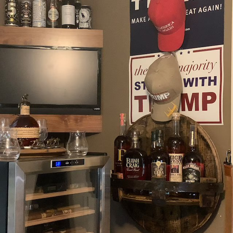 Bourbon Whiskey Barrel Shelf - Oak & Timber Co.