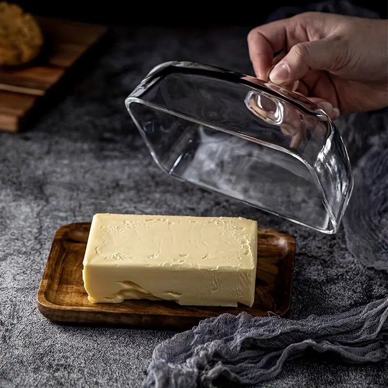 Wood and Glass Butter Dish - ArtisanCrafted