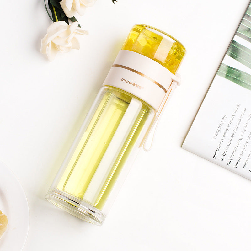 Double-Walled Glass Water Bottle with Infuser - AquaPure