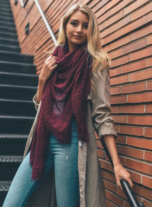 Shredded Open Weave Blanket Scarf - LuxeThreads