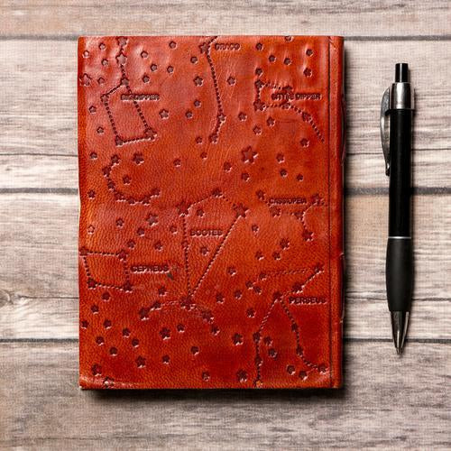 Pisces Zodiac Leather Journal - Celestial Crafts