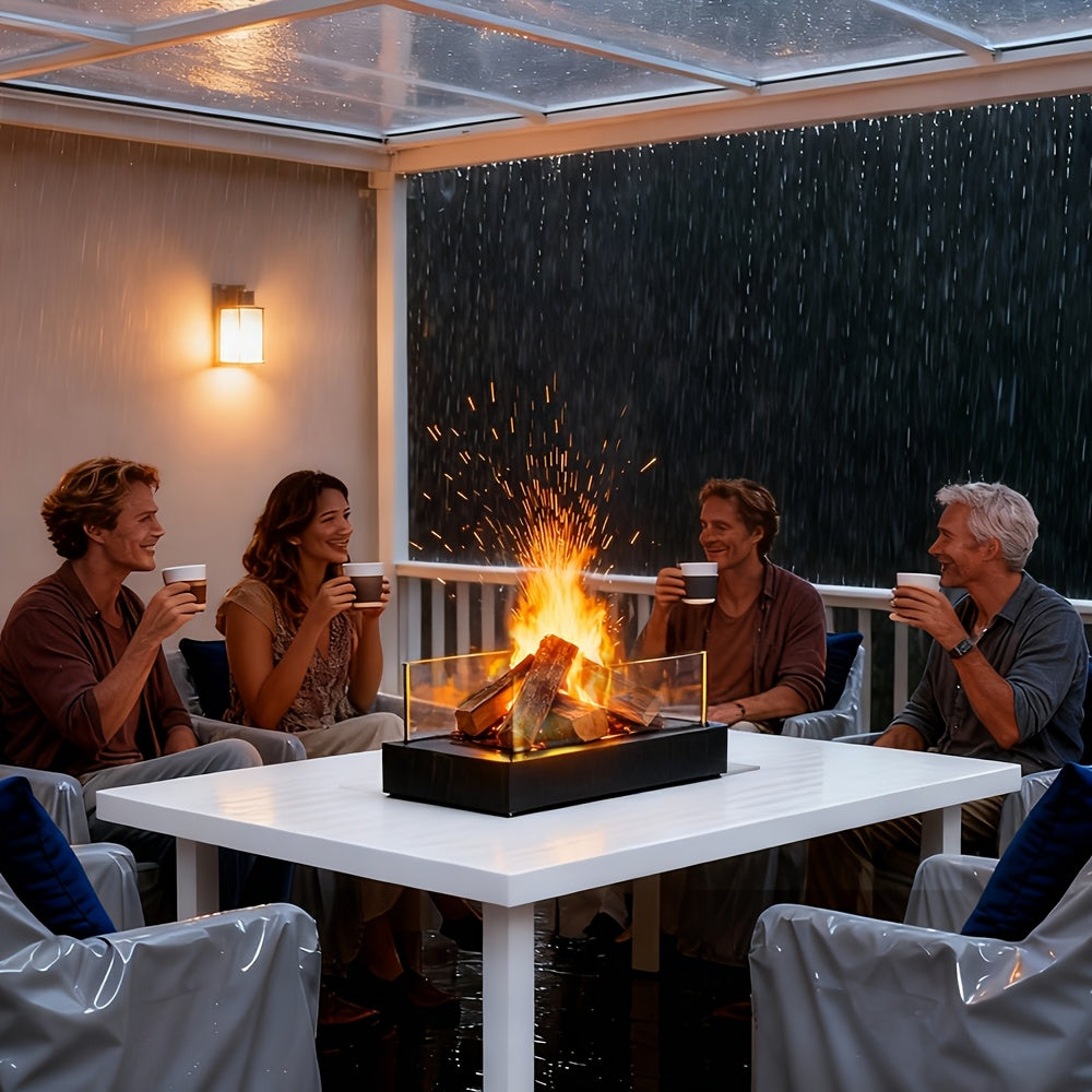 Wood Pellet Fire Pit with Glass Guard - EmberGlow