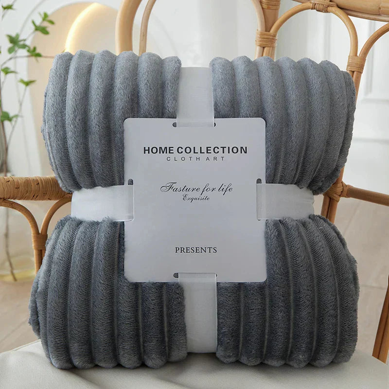 Cozy Striped Fleece Blanket – LuxeNest