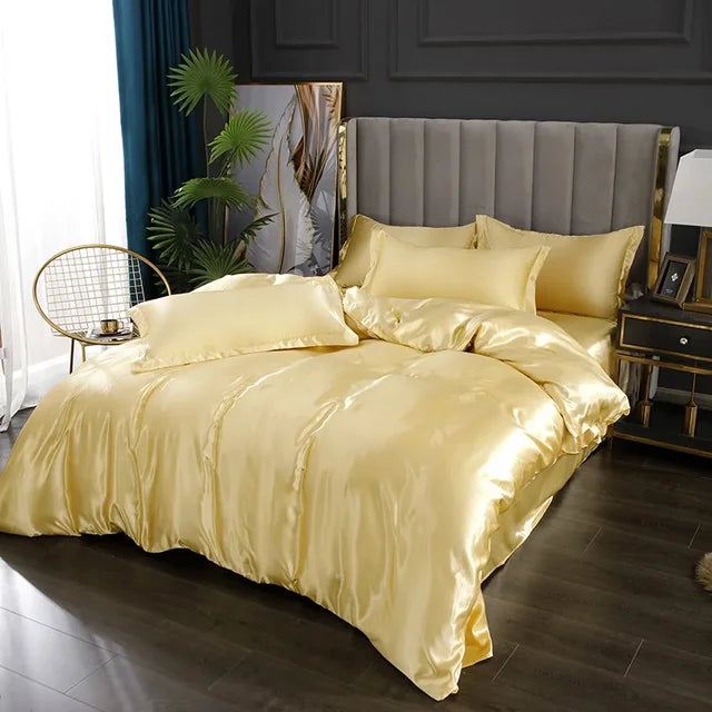 Silk Satin Bedding Set - LuxeDreams