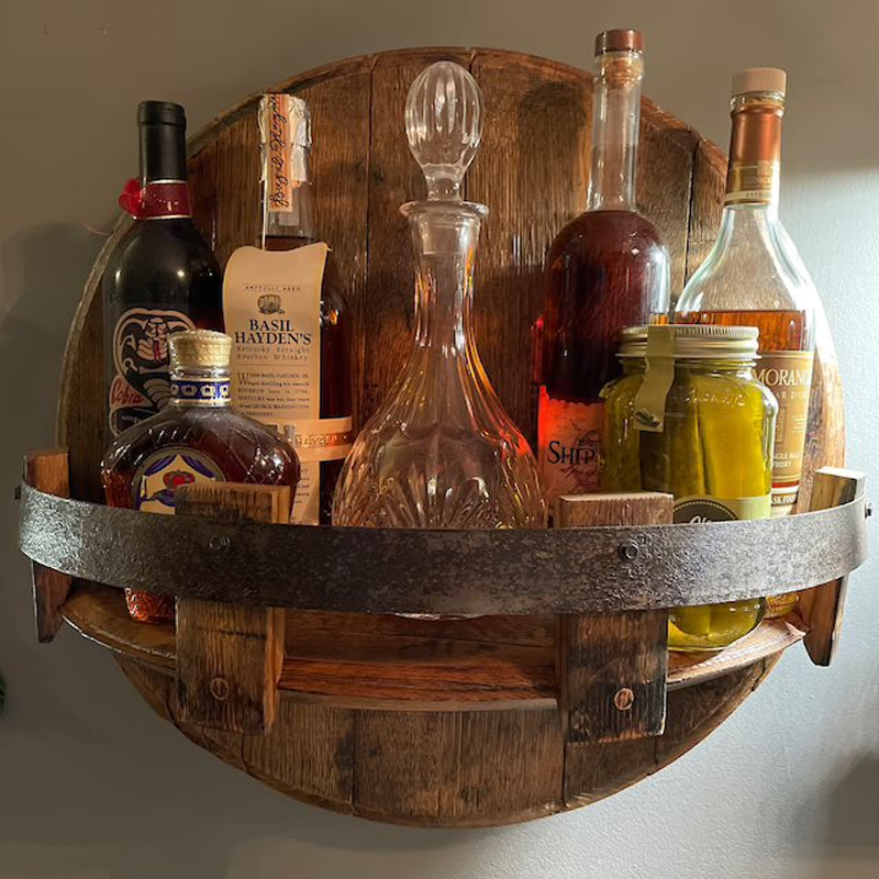 Bourbon Whiskey Barrel Shelf - Oak & Timber Co.