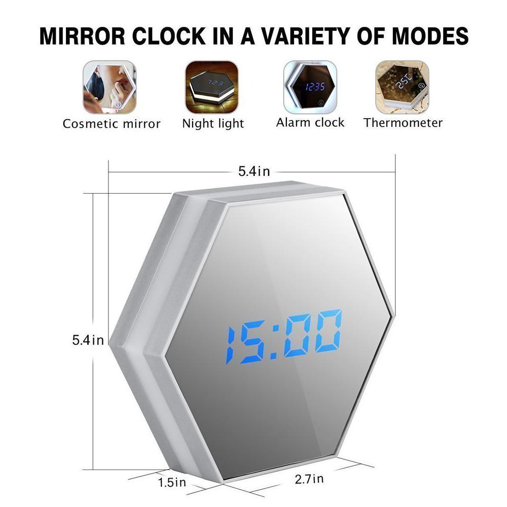 Digital Wall Mirror Clock - LuxeTime