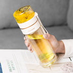 Double-Walled Glass Water Bottle with Infuser - AquaPure