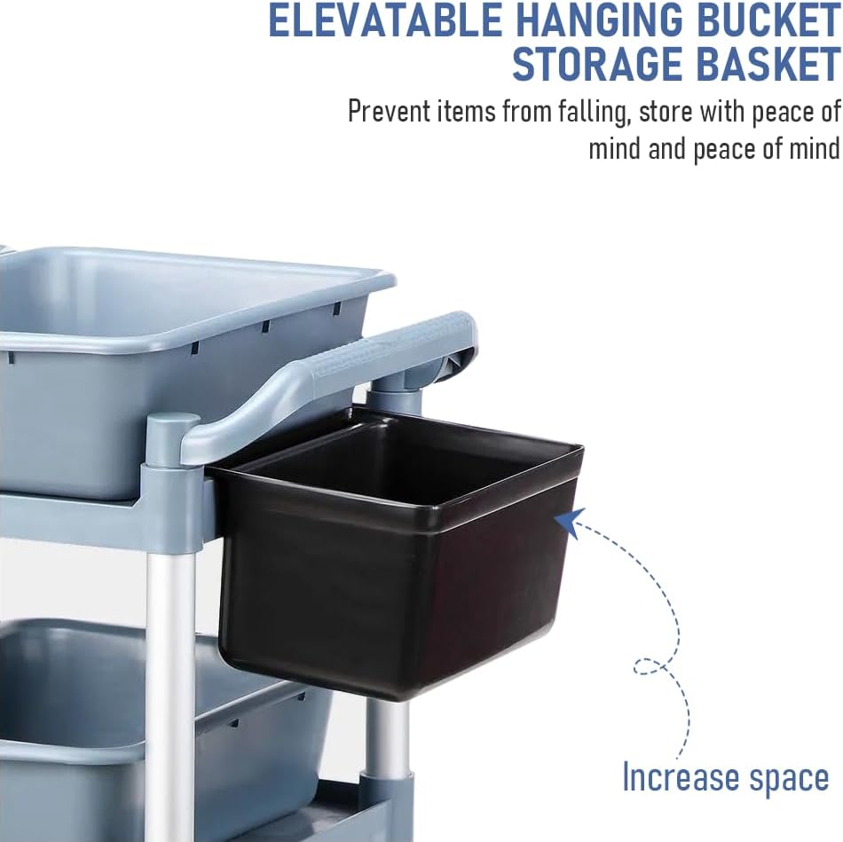 3-Tier Rolling Serving Cart with Lockable Wheels - LuxeServe