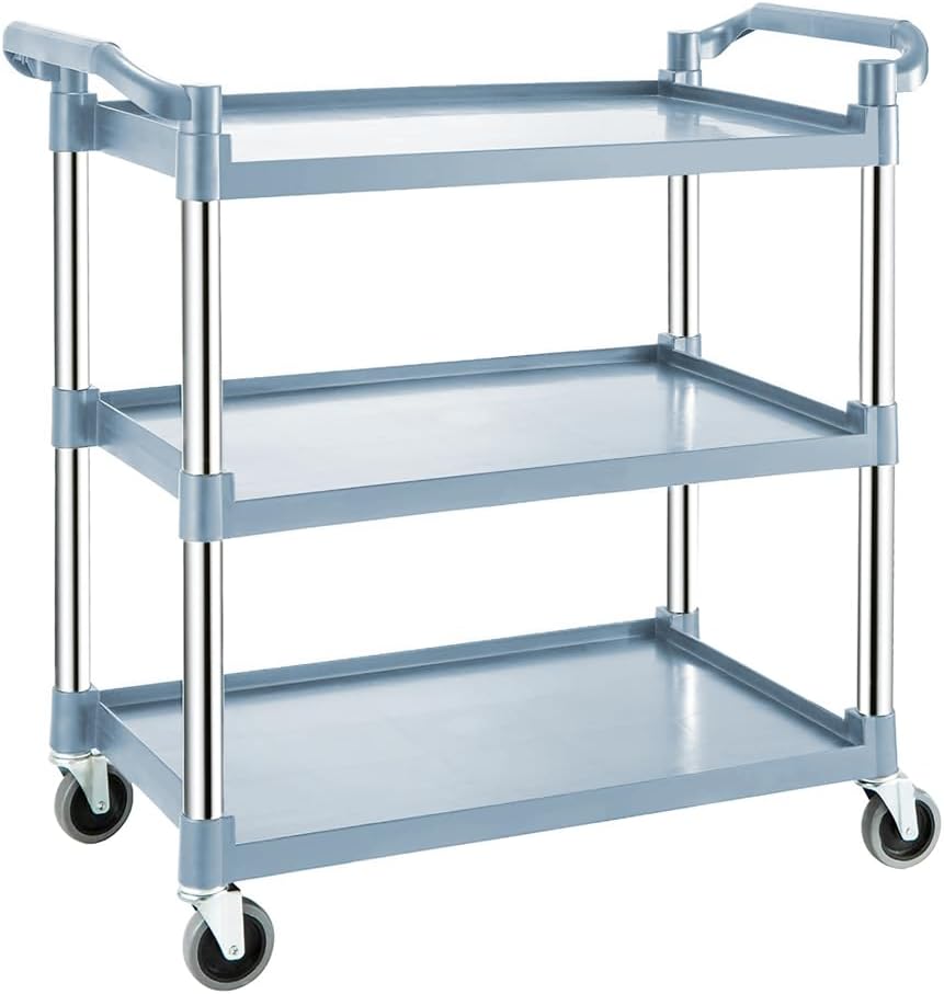 3-Tier Rolling Serving Cart with Lockable Wheels - LuxeServe