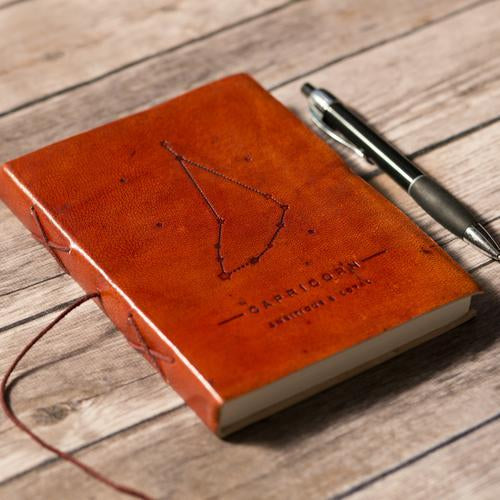 Capricorn Zodiac Leather Journal - Celestial Craft Co.