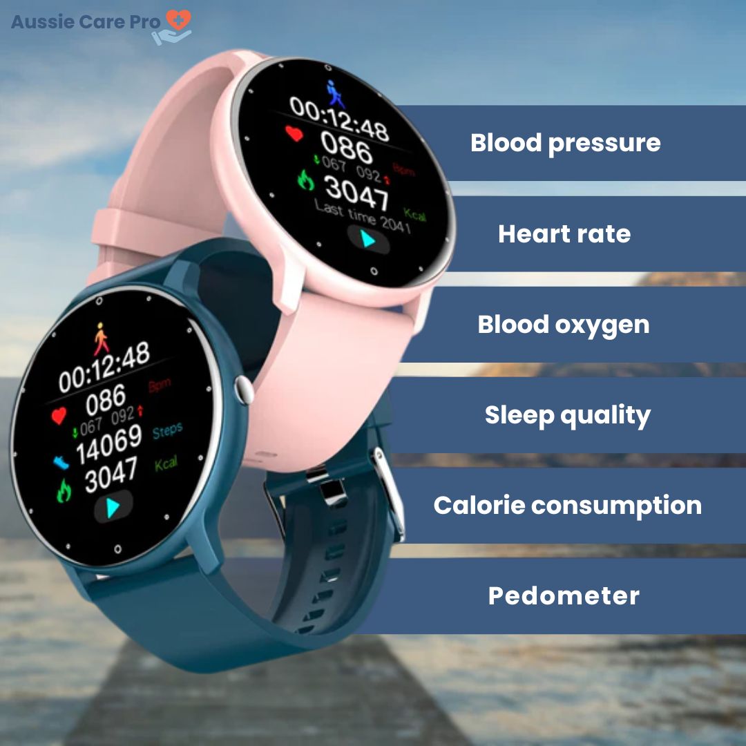 HealthTrack Pro Smart Watch - Blood Pressure & Heart Rate Monitor