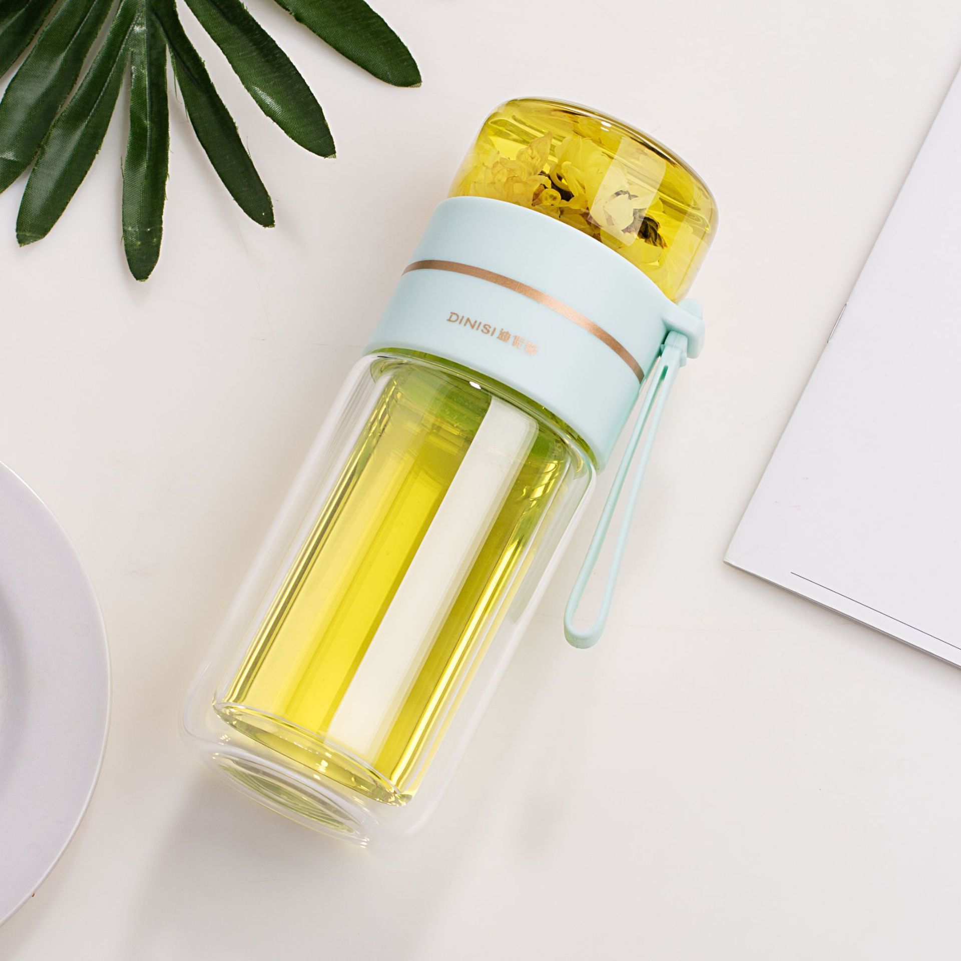 Double-Walled Glass Water Bottle with Infuser - AquaPure
