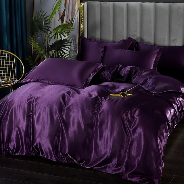 Silk Satin Bedding Set - LuxeDreams