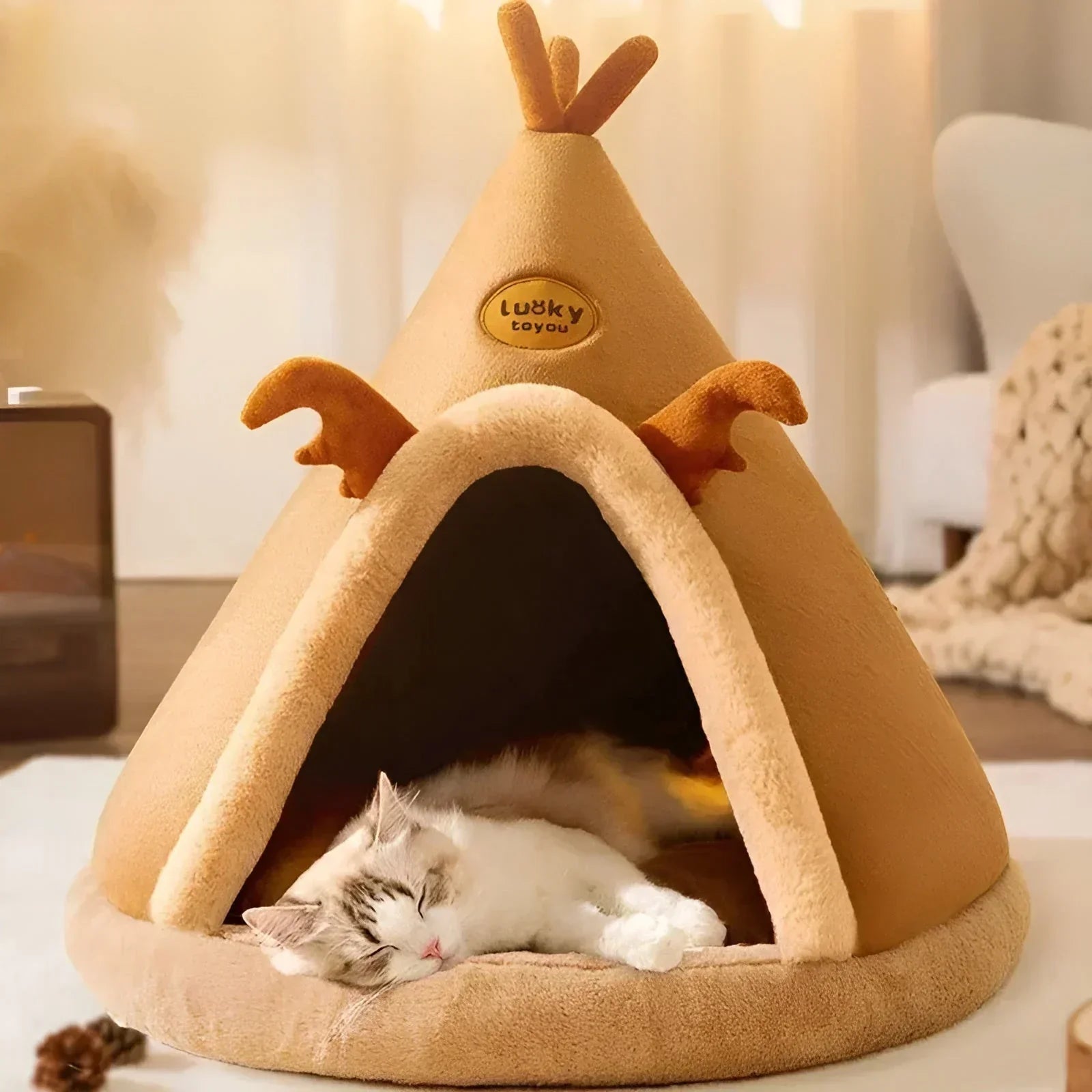 Cuddly Cave Pet Teepee - Cozy Haven for Small Dogs & Cats