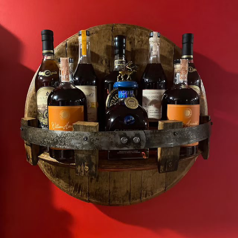 Bourbon Whiskey Barrel Shelf - Oak & Timber Co.