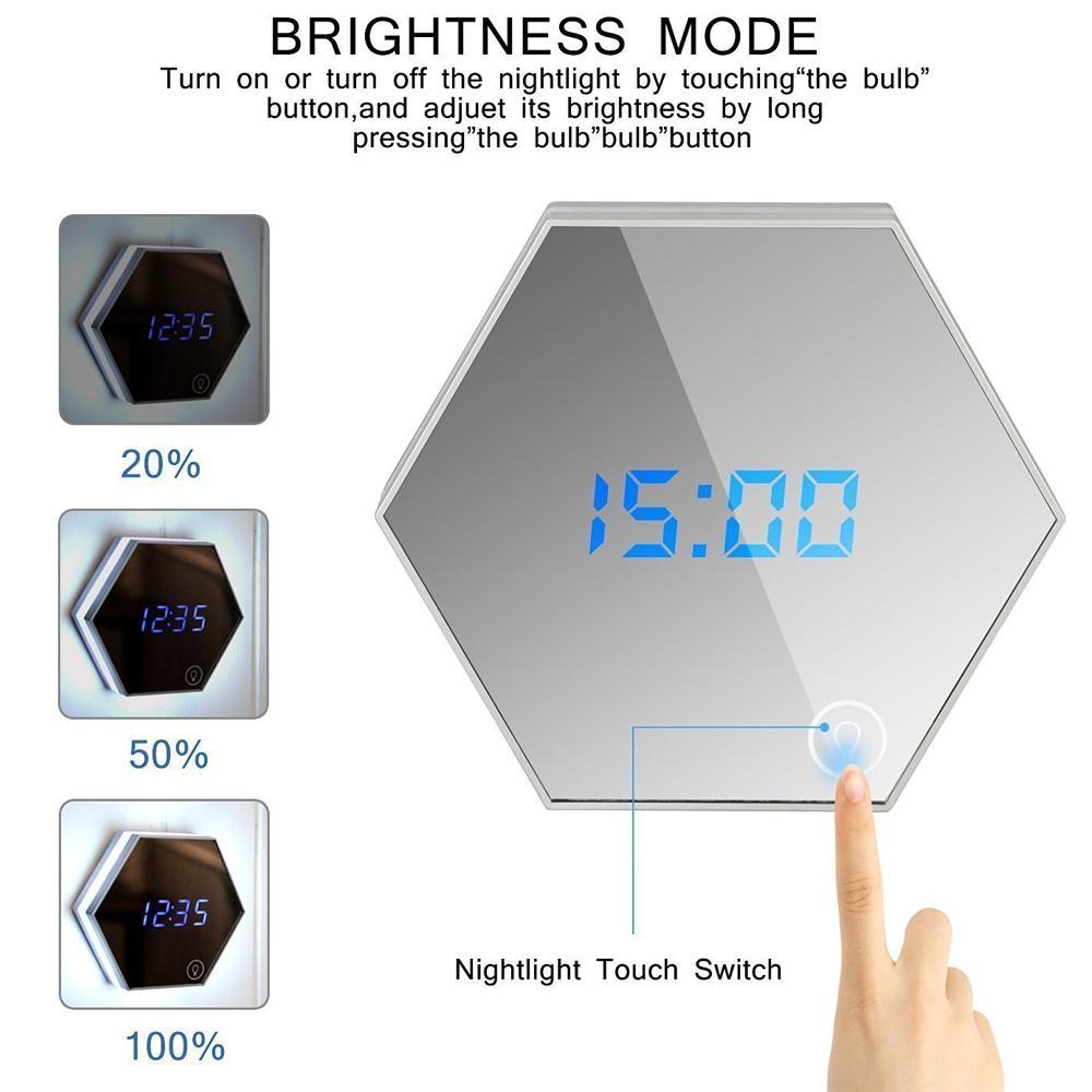 Digital Wall Mirror Clock - LuxeTime