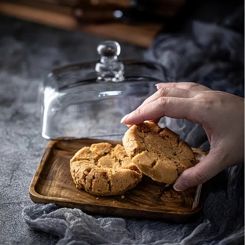Wood and Glass Butter Dish - ArtisanCrafted