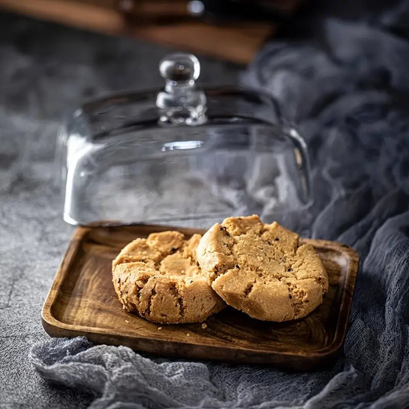Wood and Glass Butter Dish - ArtisanCrafted