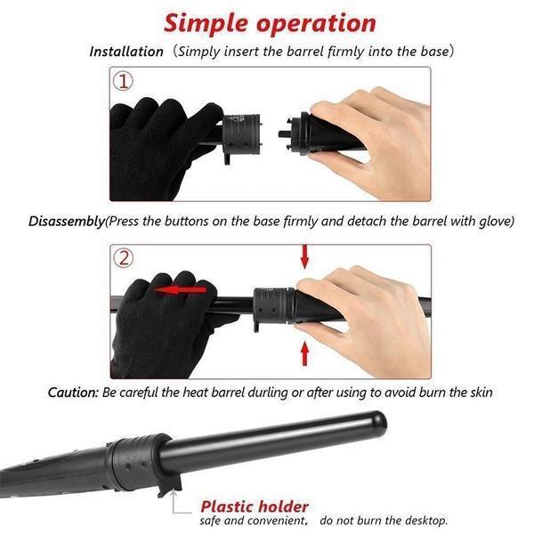 Curling Wand Set - LuxeWave 6-in-1 Styling Tools