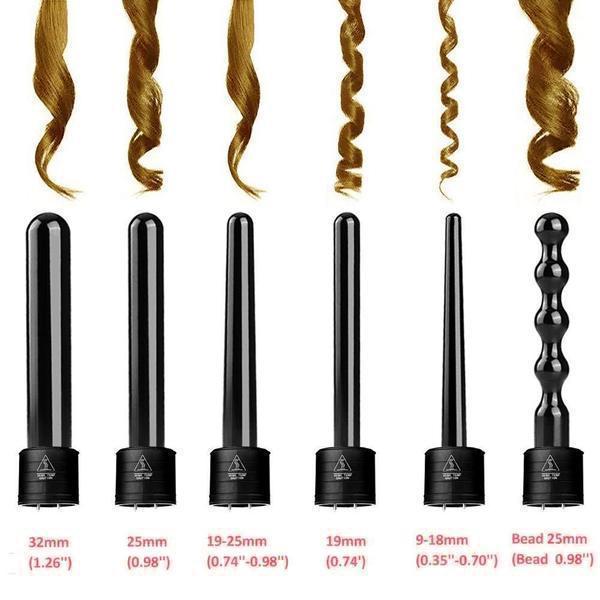 Curling Wand Set - LuxeWave 6-in-1 Styling Tools
