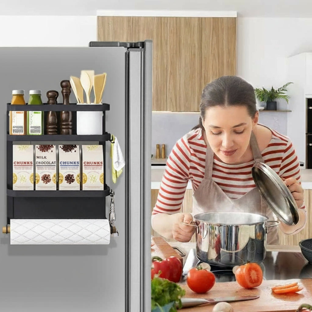 Magnetic Spice Rack with Paper Towel Holder - ChefCraft