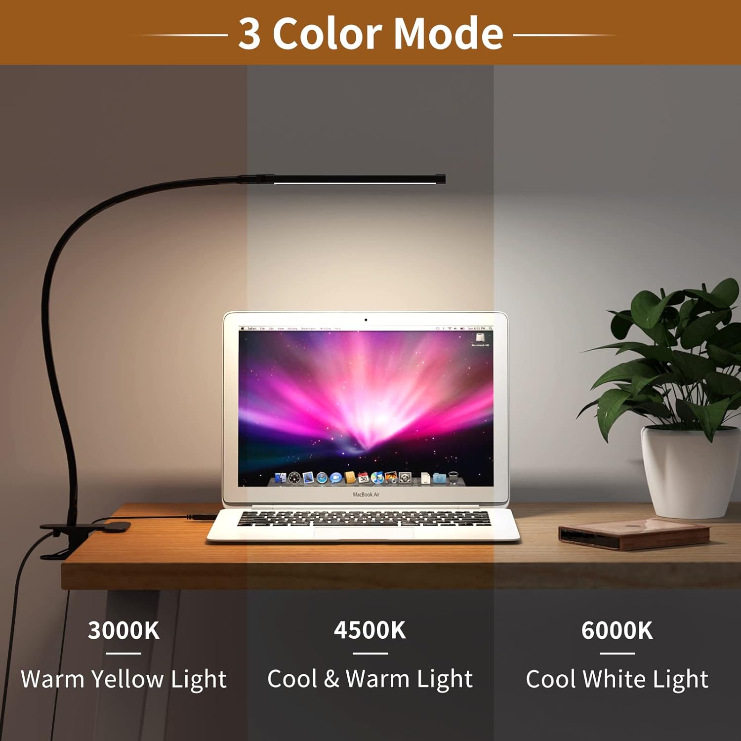 LED Desk Clamp Lamp with USB Power Supply - Luminara