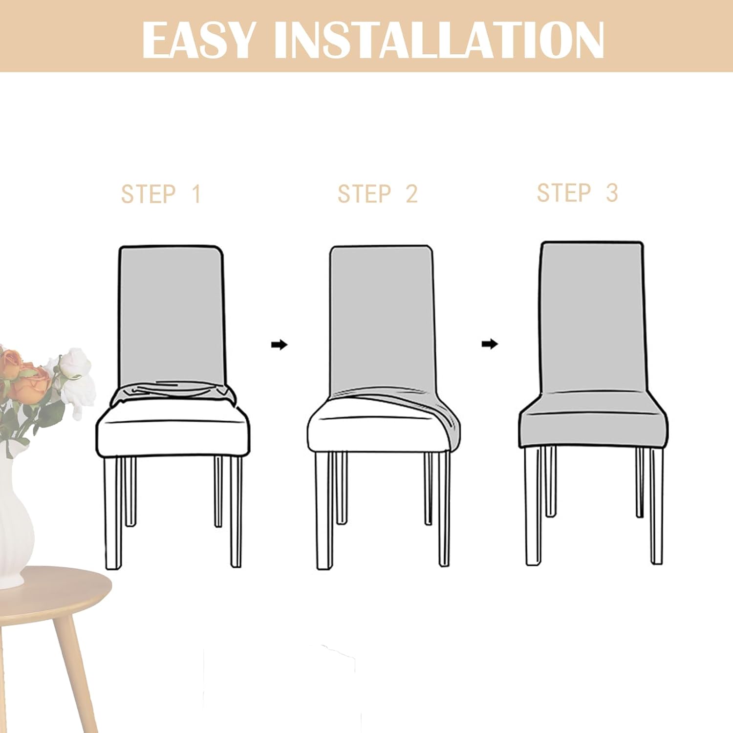Stretch Dining Chair Covers Set - LuxeGuard