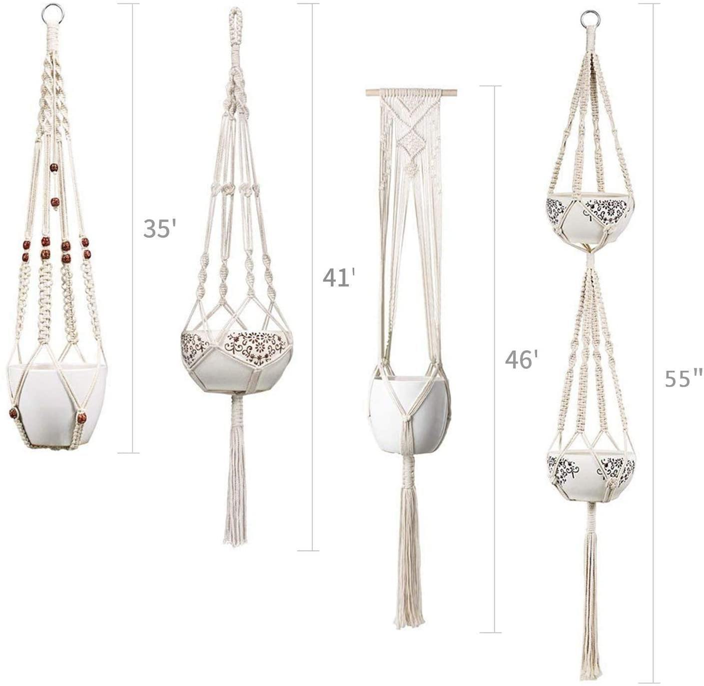 Boho Macrame Plant Holder Set - Artisan Home Decor