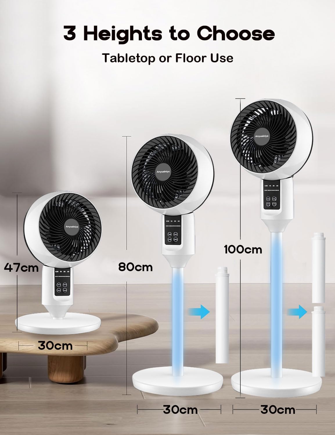3D Oscillating Adjustable Stand Fan - ZephyrAir