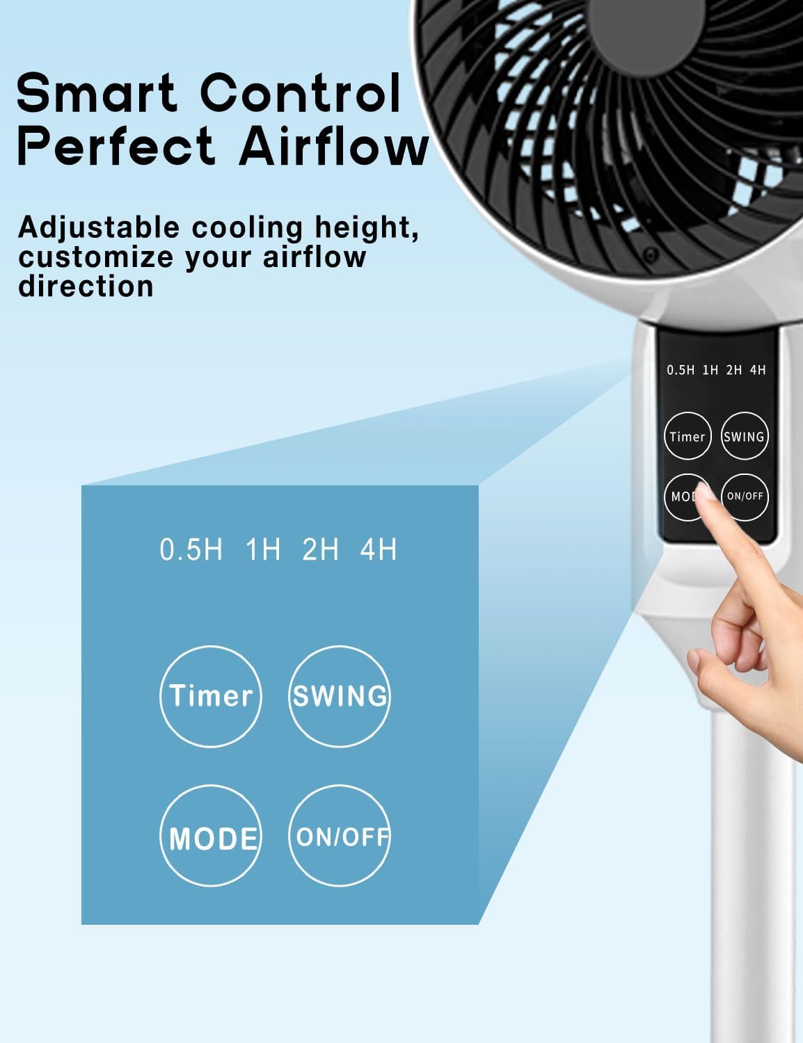 3D Oscillating Adjustable Stand Fan - ZephyrAir