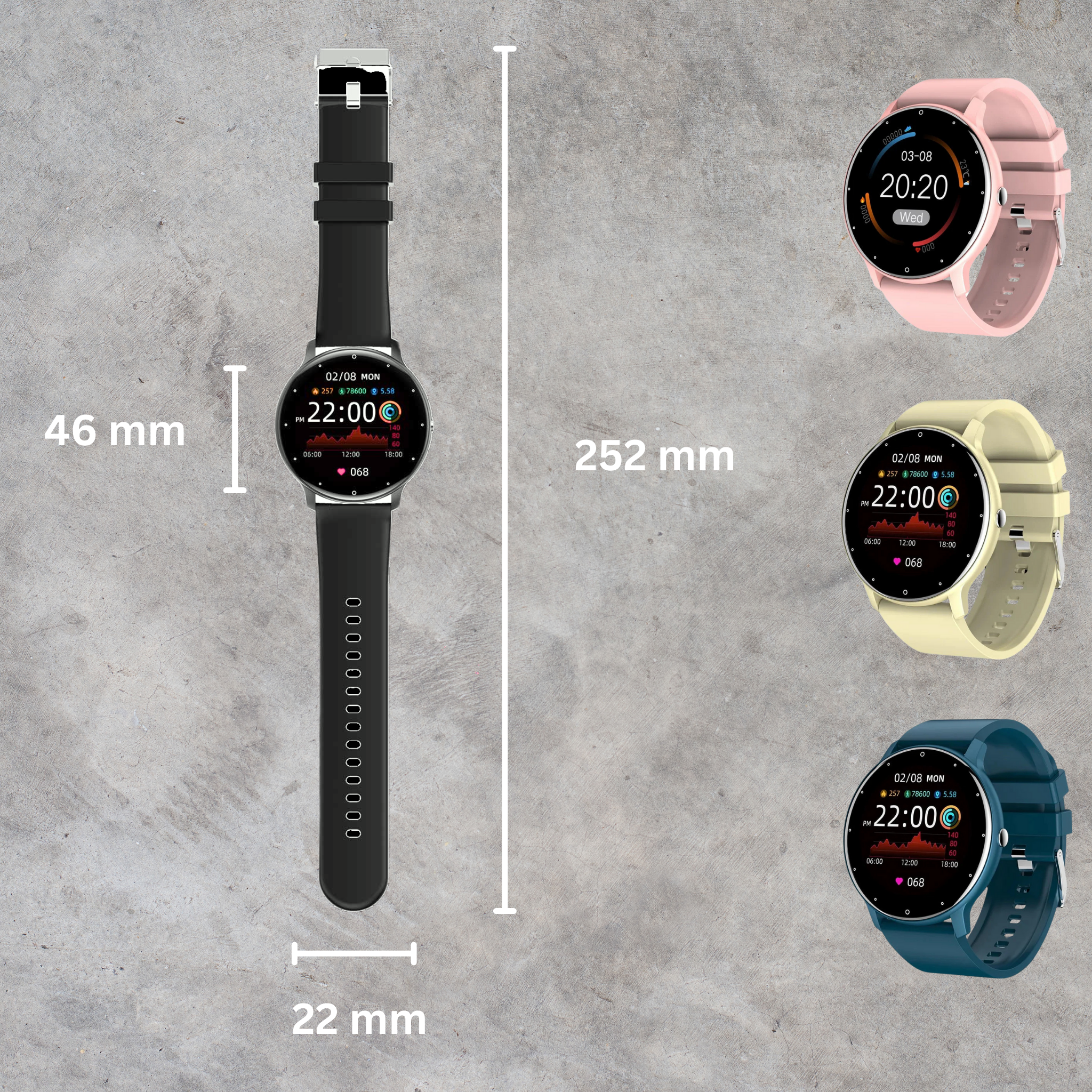 HealthTrack Pro Smart Watch - Blood Pressure & Heart Rate Monitor