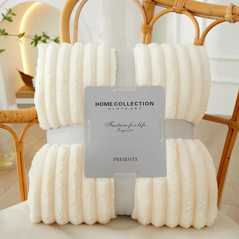 Cozy Striped Fleece Blanket – LuxeNest