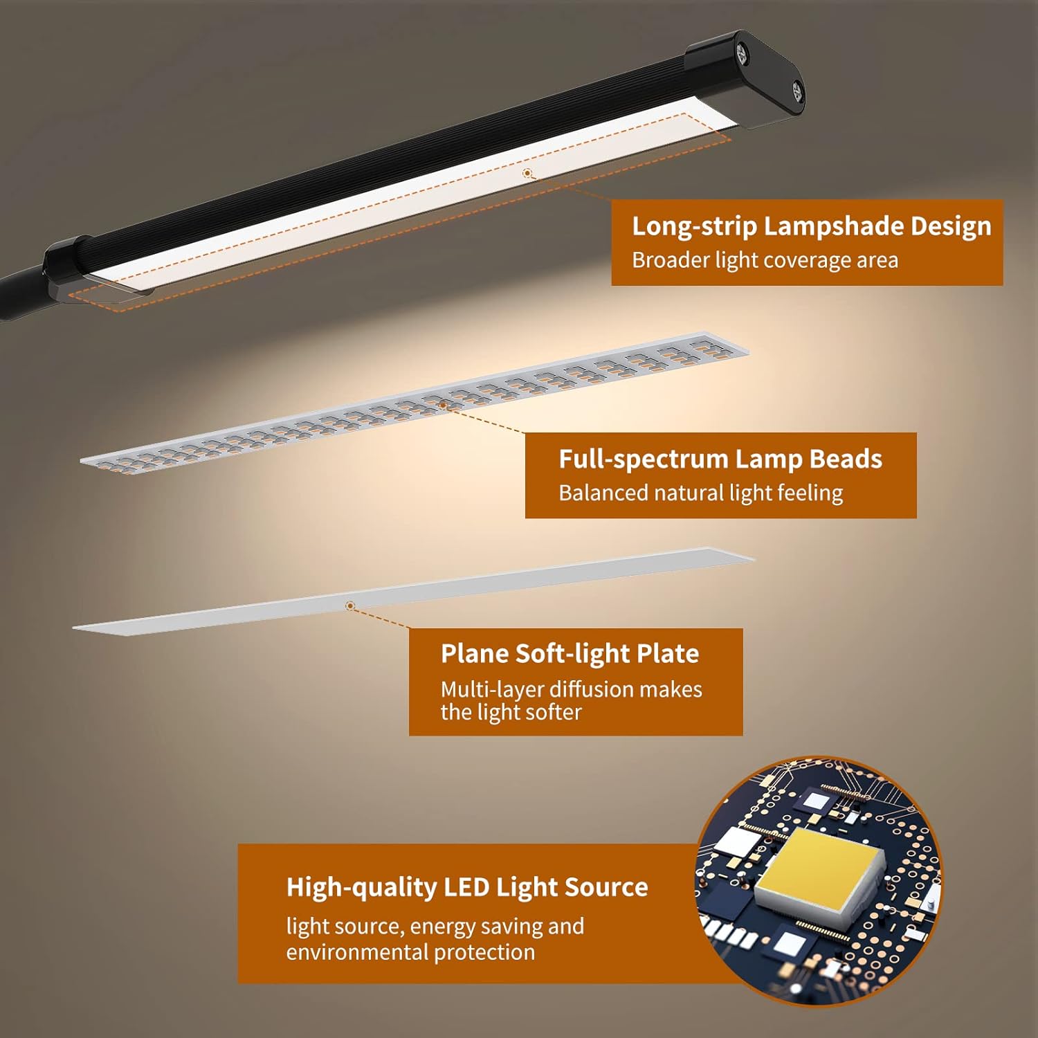 LED Desk Clamp Lamp with USB Power Supply - Luminara