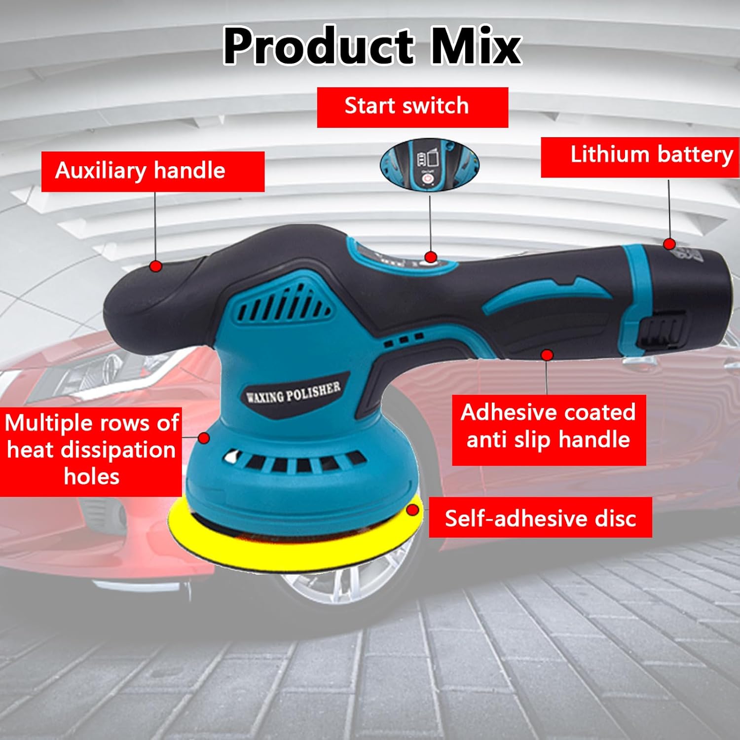 Cordless Car Polisher with 8-Speed Control - Luxor Shine