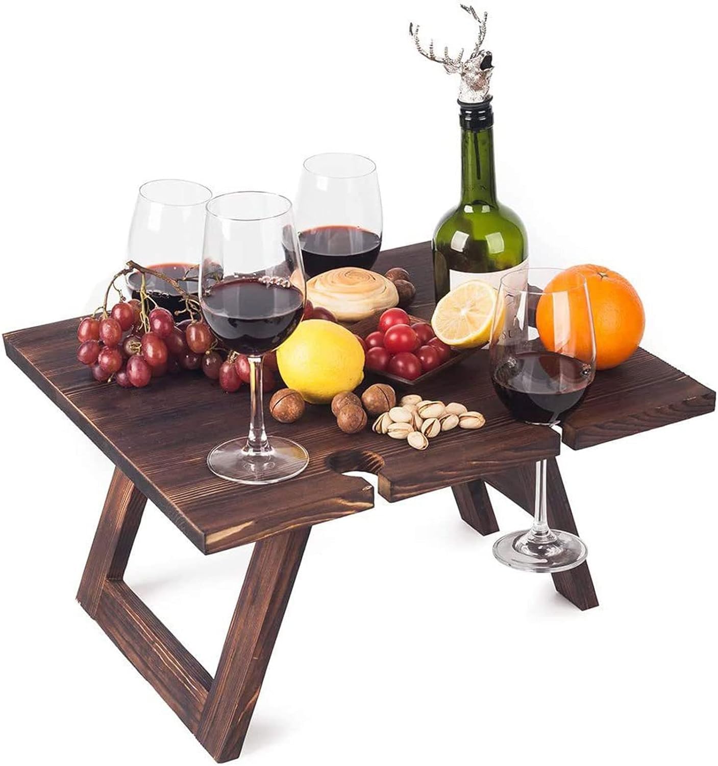 Wooden Wine Rack Table - Vintique Elegance