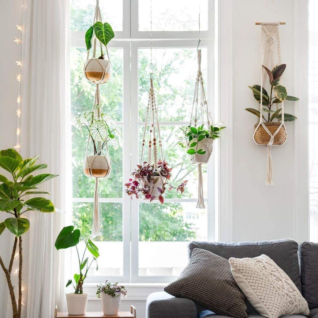 Boho Macrame Plant Holder Set - Artisan Home Decor