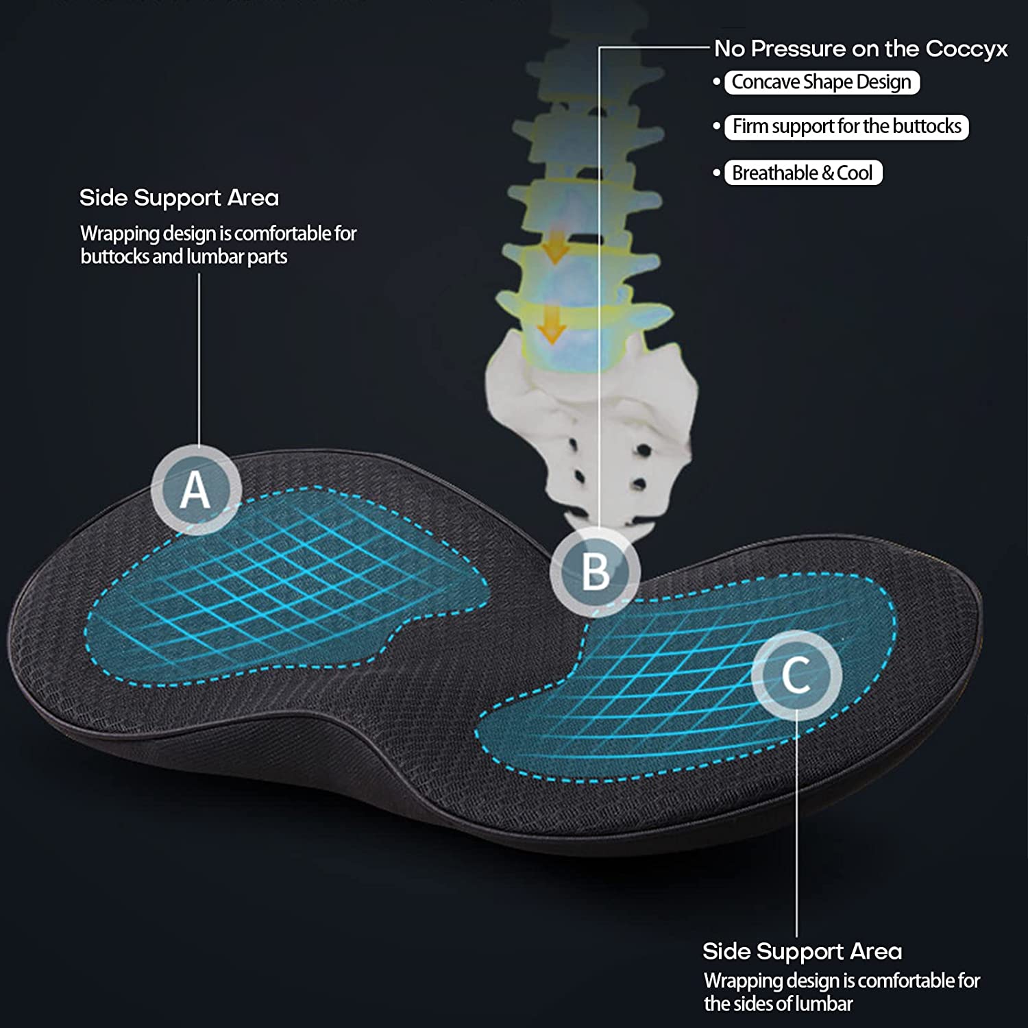 Ergonomic Memory Foam Car Seat Cushion - ComfortNest