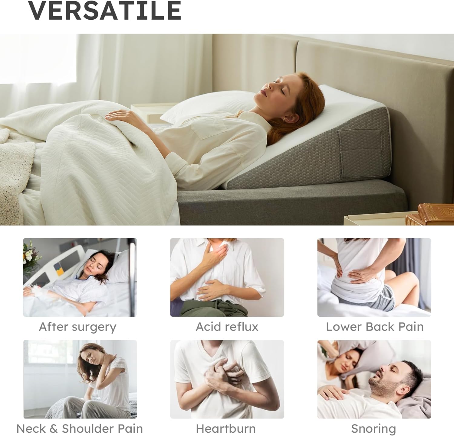 Cooling Gel Memory Foam Wedge Pillow - Elevate Comfort