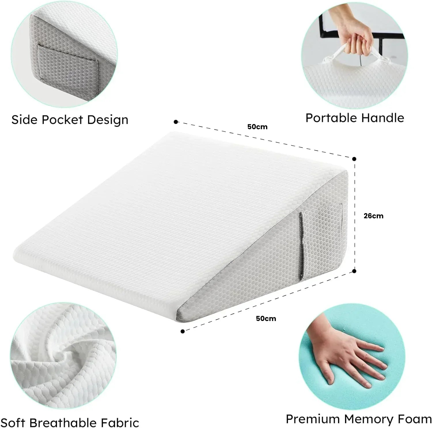 Cooling Gel Memory Foam Wedge Pillow - Elevate Comfort