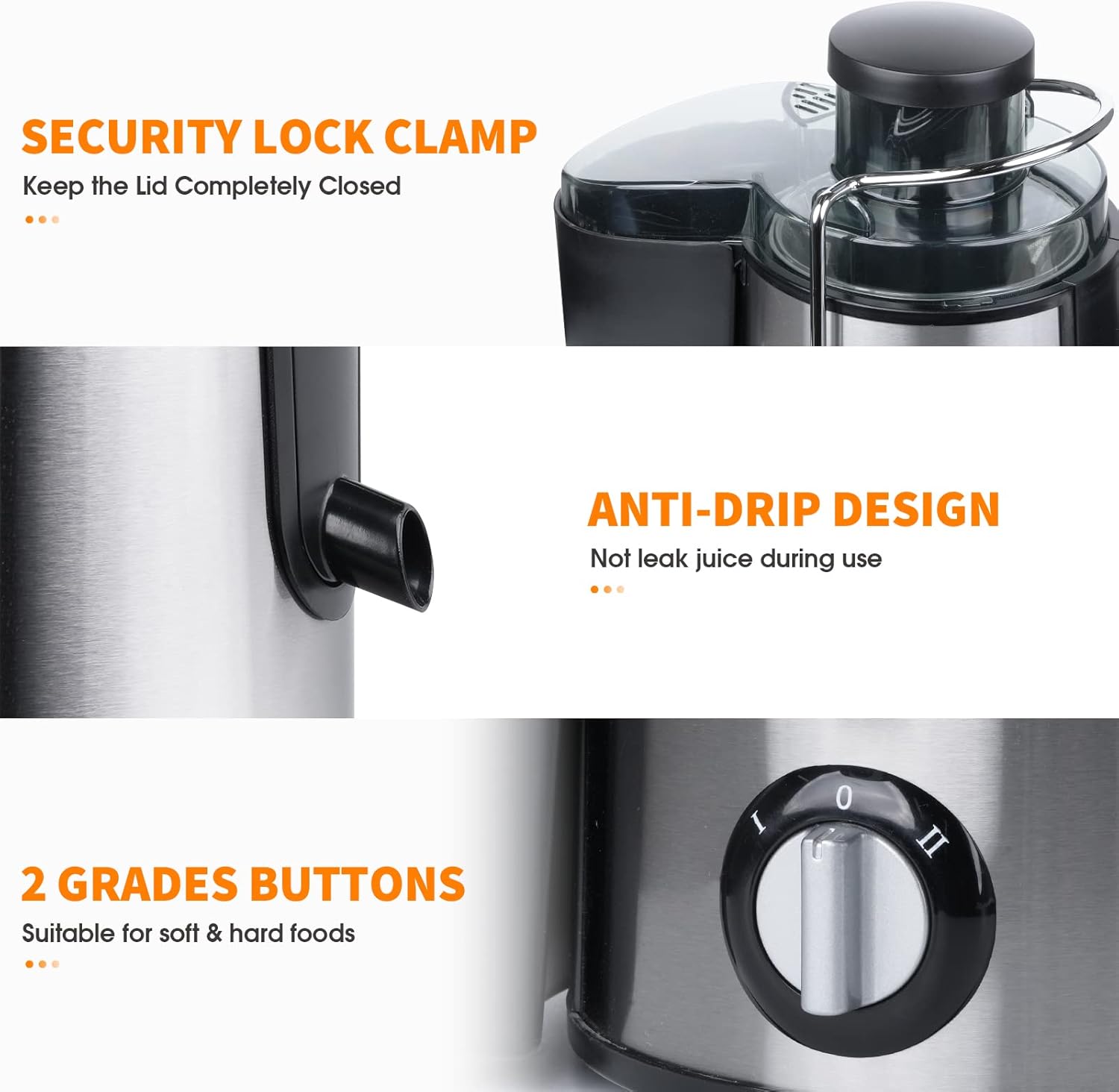 Cold Press Juicer with 3 Speeds - PureSqueeze