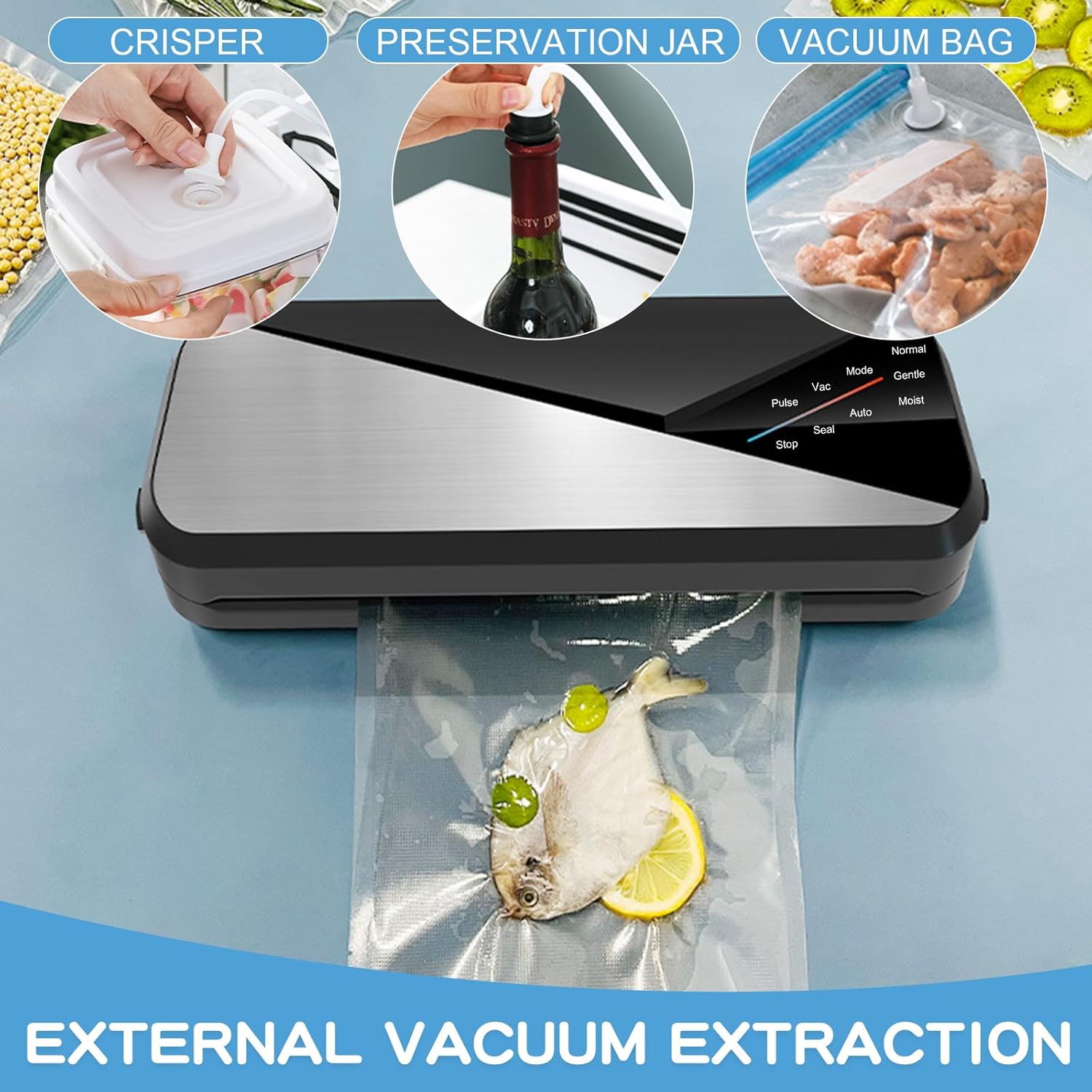 Vacuum Sealer 6-in-1 with 80 kPa Suction Power - PureSeal