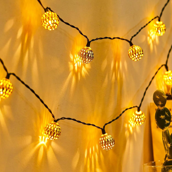 Solar String Lights - LumaGlow Moroccan Waterproof Decor