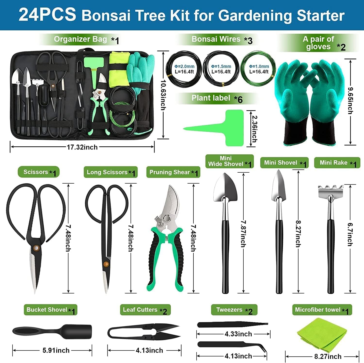 Bonsai Tree Care Kit with High Alloy Steel Tools - ArborLux