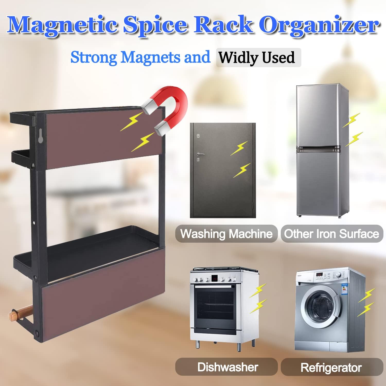 Magnetic Spice Rack with Paper Towel Holder - ChefCraft