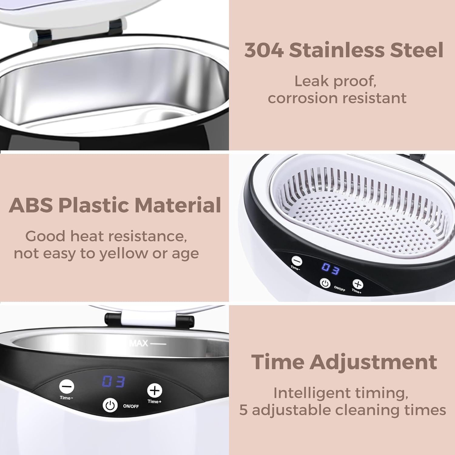 Ultrasonic Jewelry Cleaner with Watch Holder - LuxeShine