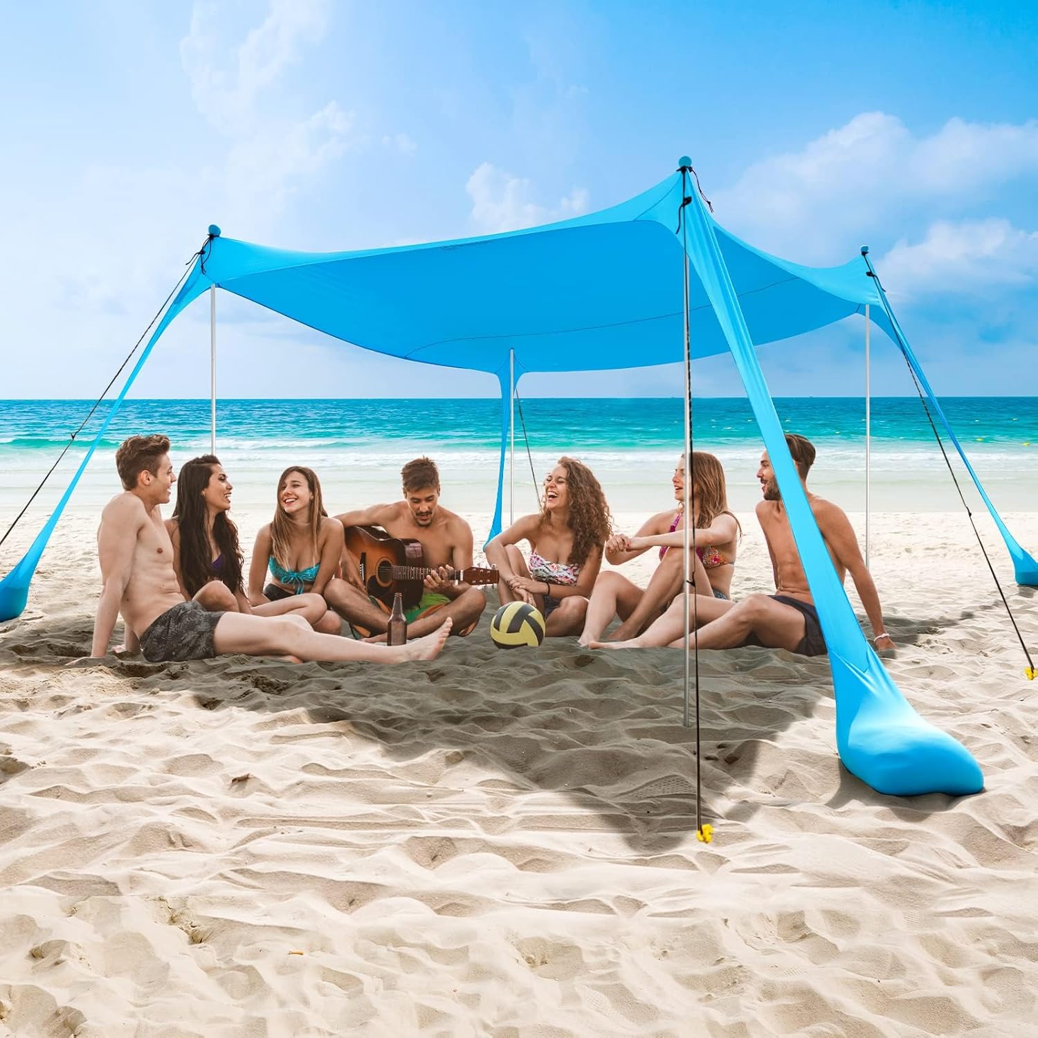 UPF50+ Family Beach Tent with Sand Anchors - SunGuard