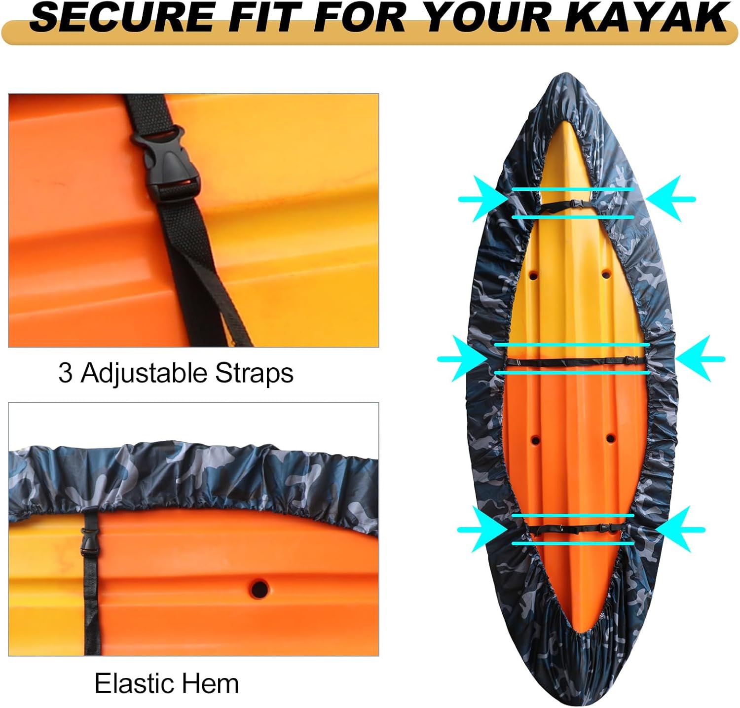 Waterproof Kayak Cover with Adjustable Straps - AquaShield